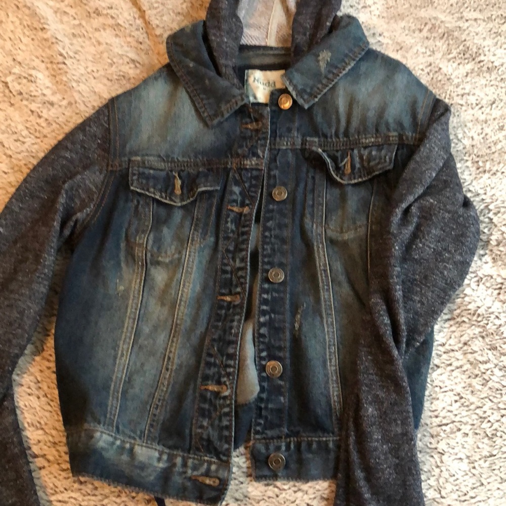 Kids Jean Vest w/ Sleeves and Hood